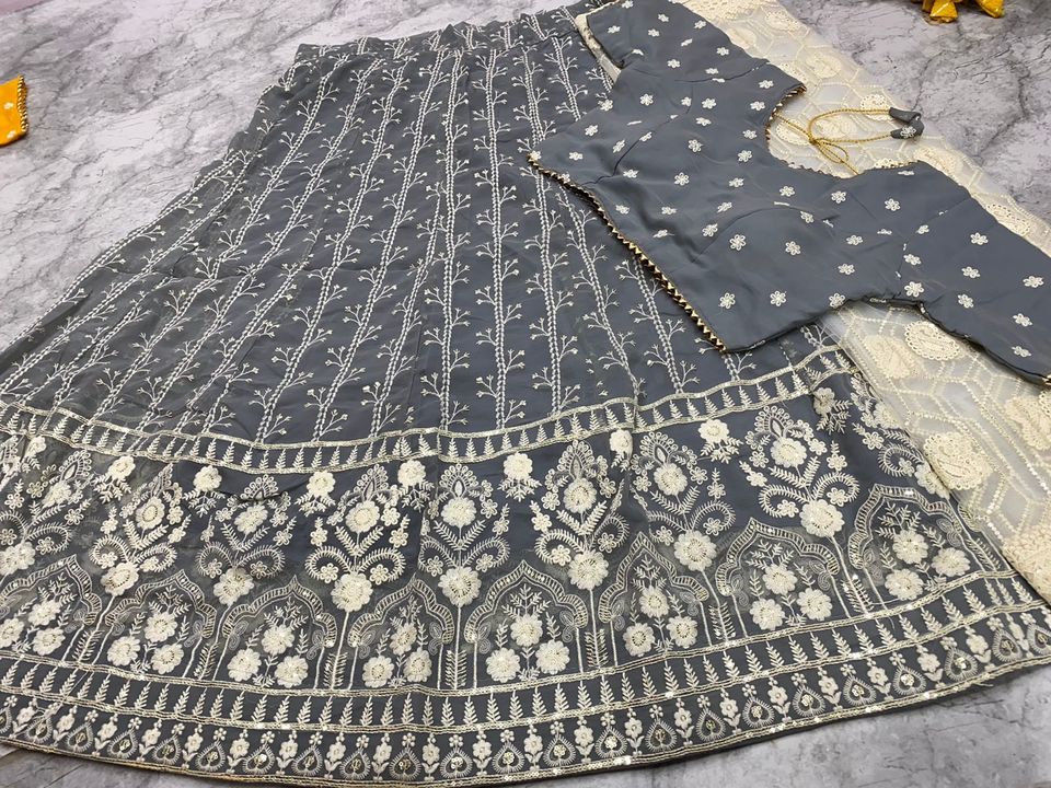 Lehnga with blause  uploaded by Natraj lace collection on 3/29/2022