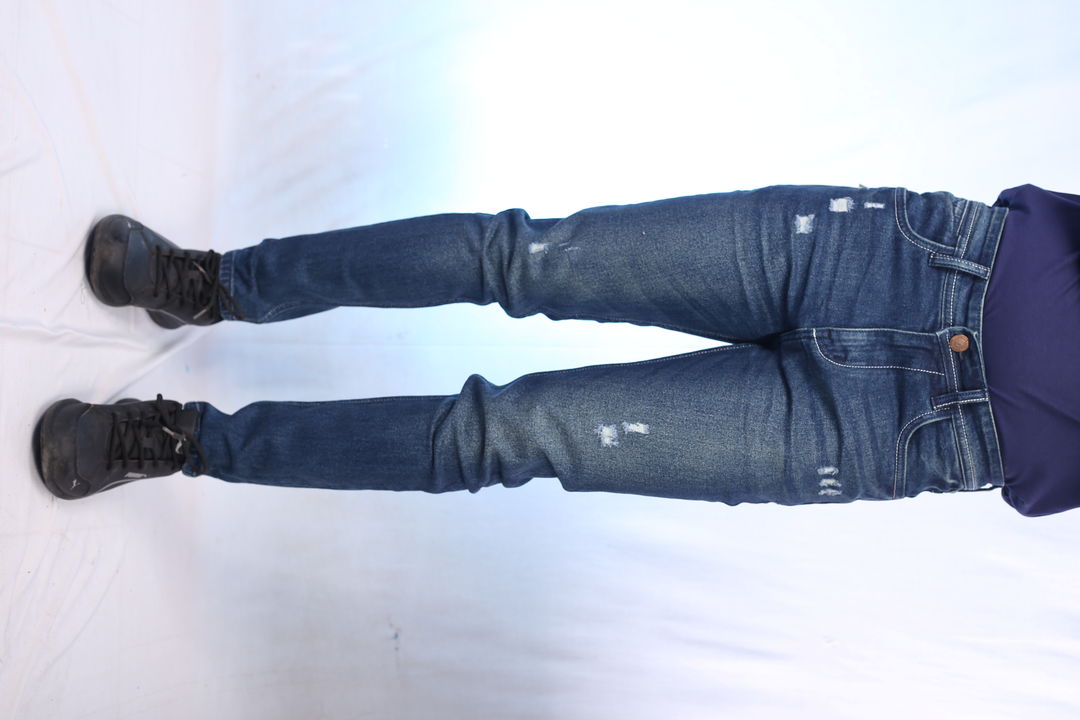 Post image Hi quality men's ripped and light washed denim jeans which are highly demanding in youth and for casual wear.