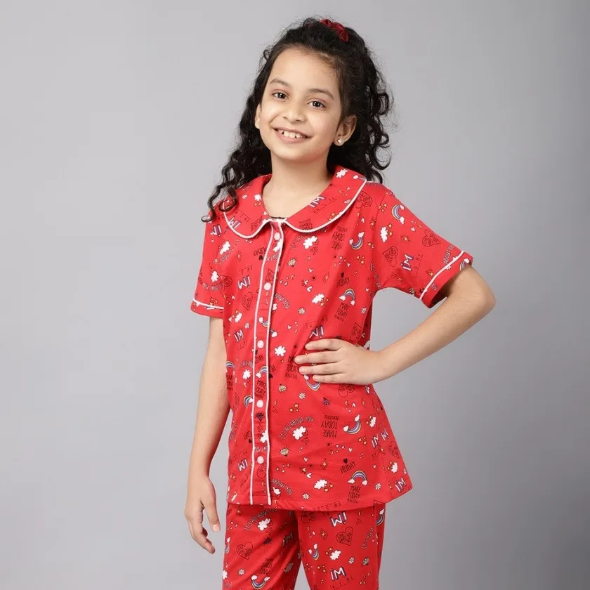 Product image of Kids red unicorn sleepwear , price: Rs. 550, ID: kids-red-unicorn-sleepwear-ad6f9ac2
