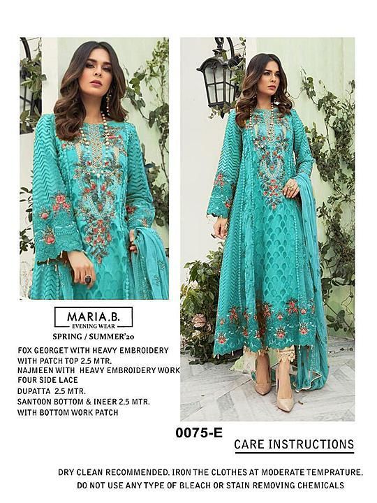 Post image MARIA B SUIT HIT COLLECTION

Top :- Faux Georgette 
Dupatta :- Nazneen 
Bottom - Santoon 

Single Pieces Available

For details whatsapp+91-7878502300