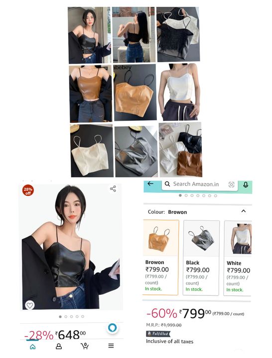 Leather crop top uploaded by business on 3/31/2022