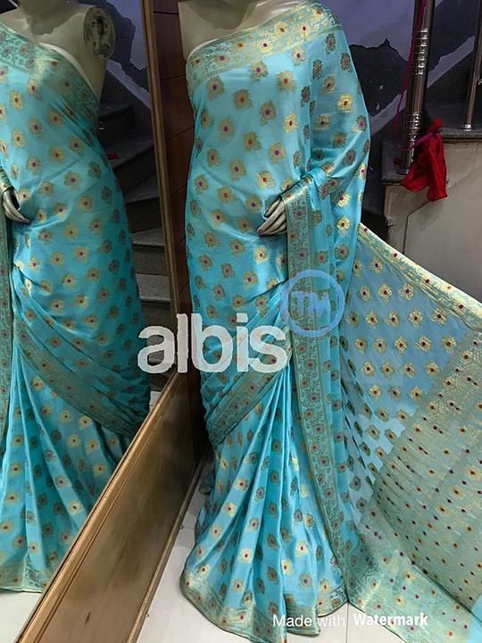 Pure chinon saree uploaded by business on 10/16/2020
