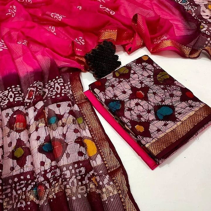 Maheswari suit with Cotton Bottom uploaded by business on 10/16/2020