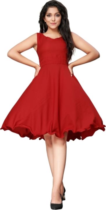 Women Skater Red Dress uploaded by Indian fashion dresses on 4/1/2022