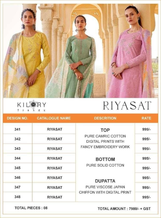 KILORY - RIYASAT uploaded by Shivam textile on 4/1/2022