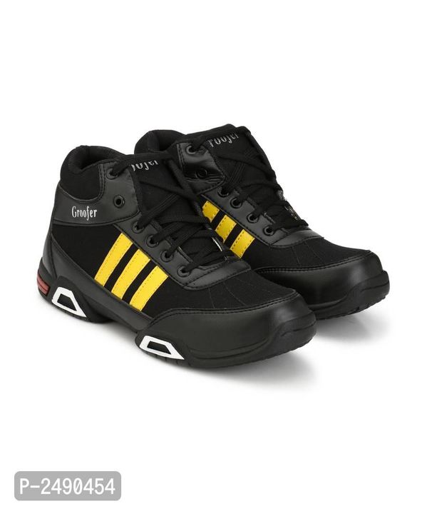 Men's Black And yellow High Top Synthetic Sport Shoes uploaded by business on 4/1/2022