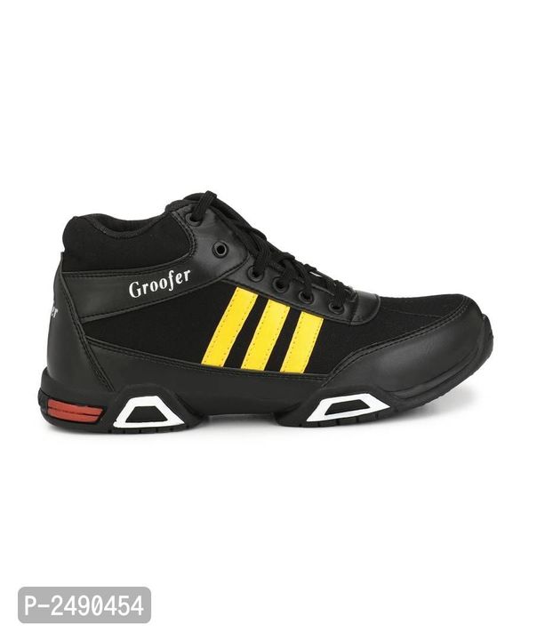 Men's Black And yellow High Top Synthetic Sport Shoes uploaded by business on 4/1/2022