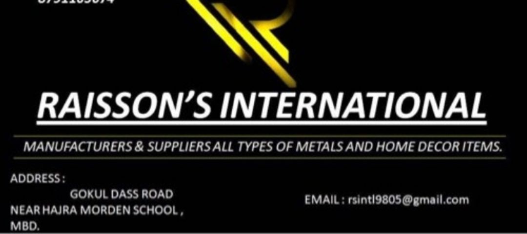 Visiting card store images of Raissons international