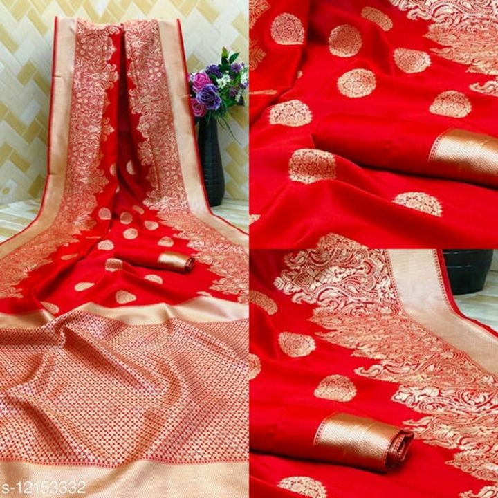 Post image Pure Bright red and pink color Gold Toned Beautiful Trendy Banarasi silk Woven Designr sareeContact no. 7974274097