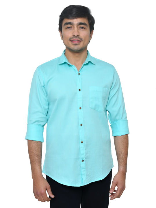 Pure cotton casual slim fit solid shirt uploaded by business on 4/1/2022