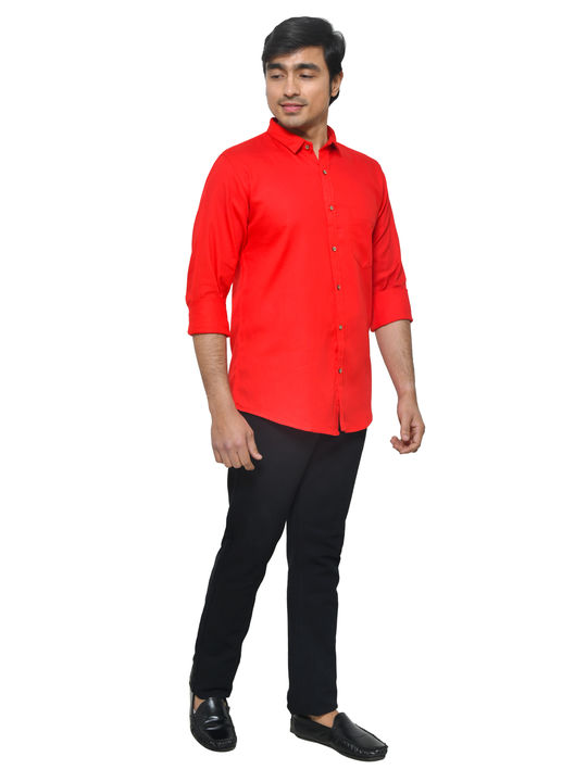 Pure cotton casual slim fit solid shirt uploaded by B. S. Klothings LLP on 4/1/2022