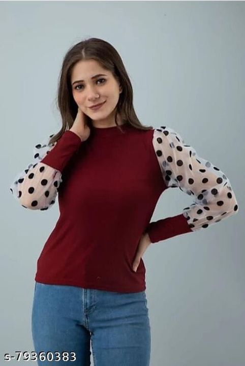 Women and girls polka puff sleeve top uploaded by business on 4/1/2022