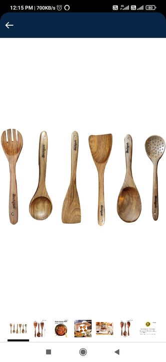 Product image with price: Rs. 395, ID: sheesham-wooden-spoon-set-of-6-9fb0781d