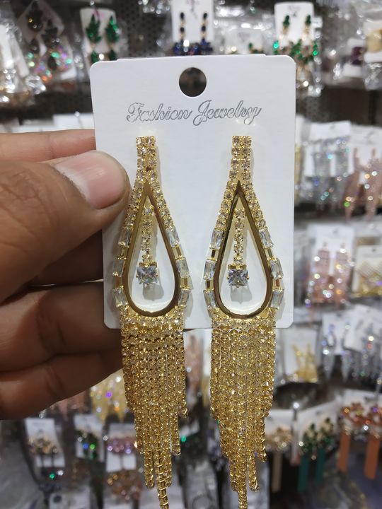 cz, diamond, ad earrings uploaded by Guru Gi Jewellery House on 4/2/2022