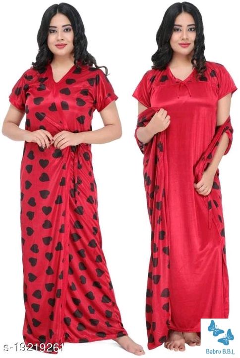 Post image I want 321 pieces of Catalog Name:*Aradhya Fashionable Women Nightdresses*
Fabric: Satin
Sizes:
Free Size (Bust Size: 38 .