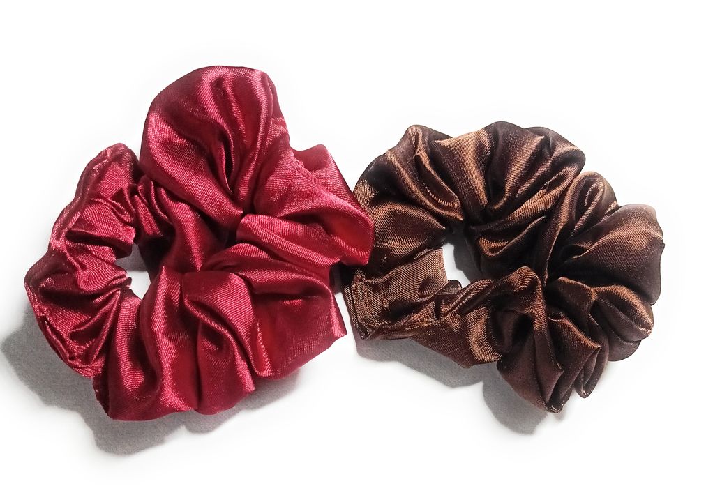 Debnath Traders Maroon and Brown Plain Satin Scrunchies uploaded by Debnath Traders on 4/2/2022