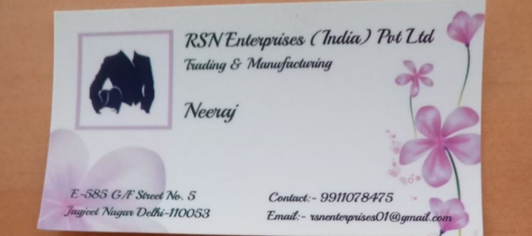 Visiting card store images of RSN Enterprises India Pvt Ltd