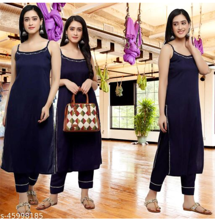 Kurti with pant set uploaded by business on 4/3/2022
