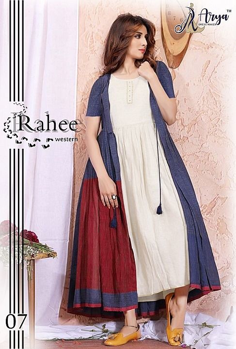 RAHEE WESTERN KURTI
~•••~•••~
[> 2 piece
[> Koti and inner
[> Design - 7
[> Fabric - cotton 
[> Digi uploaded by Comfort_before_style on 10/17/2020
