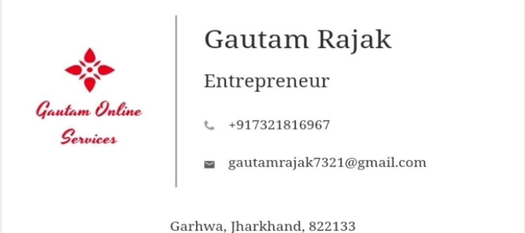 Visiting card store images of Gautam online services