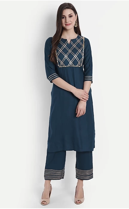 Post image Kurti with plazofor summers single colors Sizes available