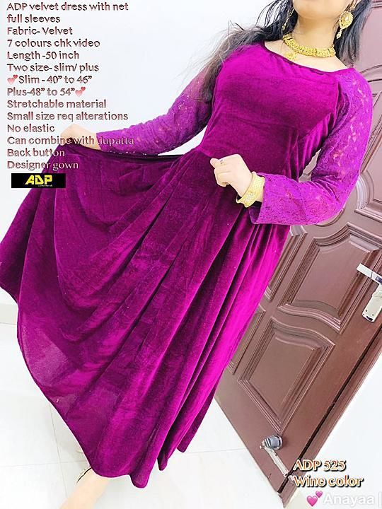 🔺ADP velvet dress with net full sleeves - Look beautiful & elegant💕

Fabric- Velvet
7 colours chk  uploaded by business on 10/17/2020