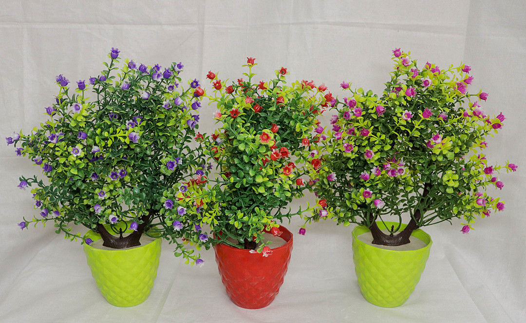 Flower plant with pot multicolour unbreakable  uploaded by Hardik Enterprises  on 10/17/2020