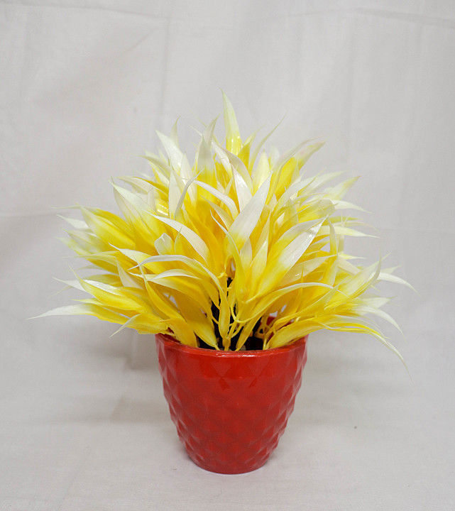Yellow minimalistic plant with pot sinlge color unbreakable  uploaded by Hardik Enterprises  on 10/17/2020