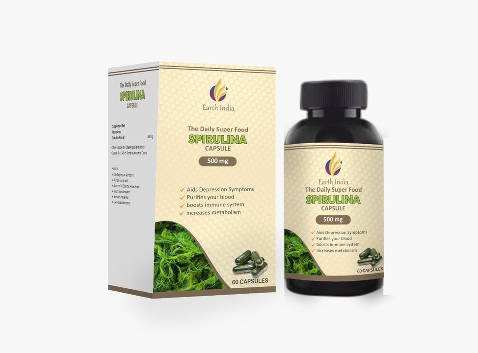 Spirulina Capsule 60s uploaded by Earth India  on 4/5/2022