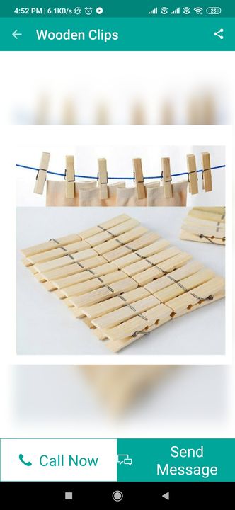 Bamboo pegs cloth clip 20 piece  uploaded by Khan chand mohan singh on 4/5/2022