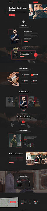Post image Here is the sample of Man Saloon Website Ui Template and this is the sample if you like the design Order us for grow your Business 😉