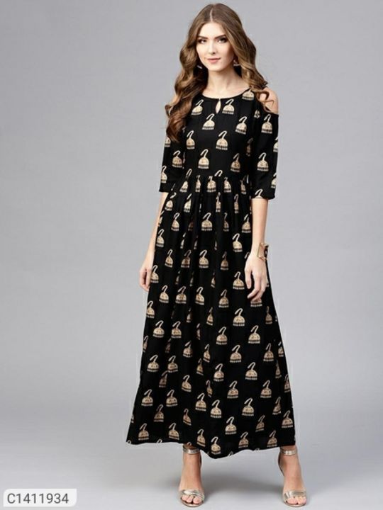 Beautiful printed cotton dress/maxi uploaded by business on 4/6/2022