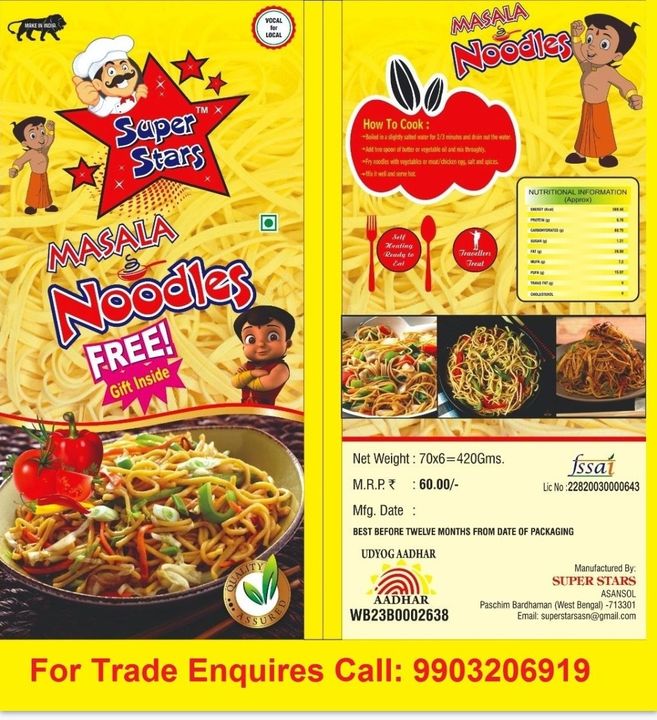 Post image Best quality noodles. At best rate... Only interested wholesale to mgs... Rs 22 all west bengal