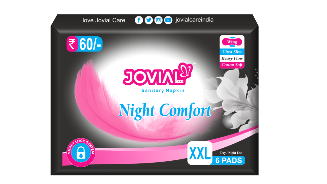 Jovial Care Night Comfort Sanitary Napkin uploaded by Kyna Healthcare Private Limited on 4/6/2022