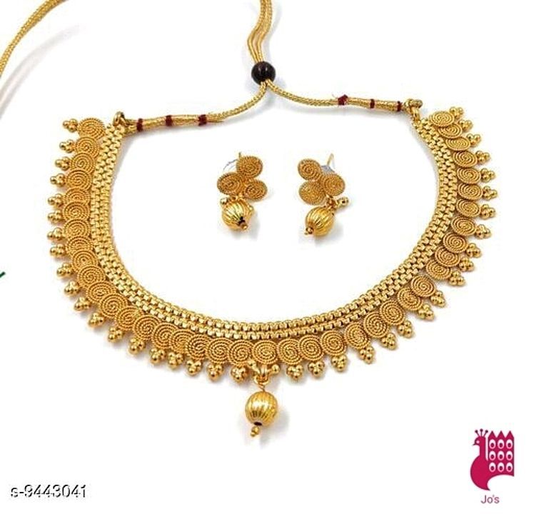 1 gm gold polished necklaces  message in whatsapp @  uploaded by business on 10/17/2020