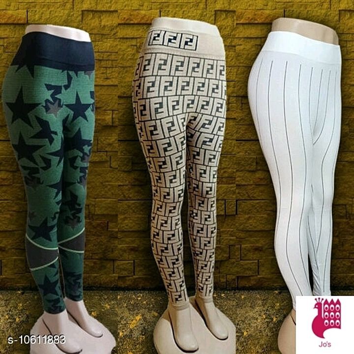 printed ladies jeggings in offer with pack of 3 . Message me for orders in  uploaded by Jo's Shopping  on 10/17/2020