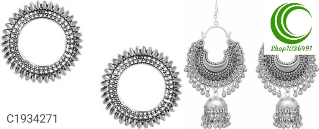 Post image *Catalog Name:* Beautiful Silver Plated Earrings(Combo)
*Details:*Product Name: Beautiful Silver Plated Earrings(Combo)Package Contains: 2 Pair Of EarringMaterial: BrassWork: Silver PlatedOccasion: Festive/ EthnicCombo: Pack of 2Ideal for: WomenWeight: 400Designs: 7
💥 *FREE Shipping* 💥 *FREE COD* 💥 *FREE Return &amp; 100% Refund* 🚚 *Delivery*: Within 7 days 