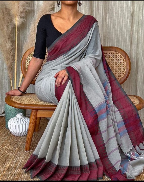 Plain Khadi Cotton Sarees uploaded by business on 4/7/2022