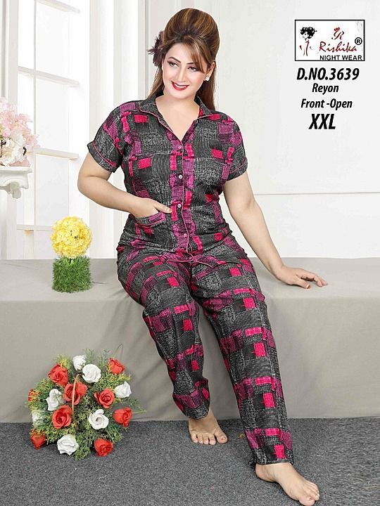 Rayon printed nightsuit xxl uploaded by business on 10/18/2020