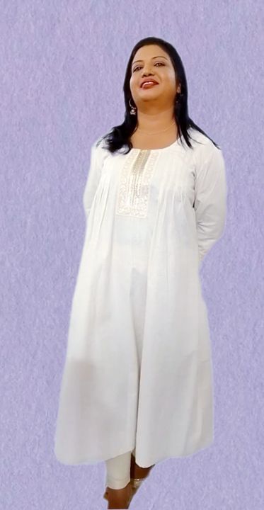 Organic flex dress with lucknowi work lace  uploaded by Style n Trends plussize store  on 4/8/2022