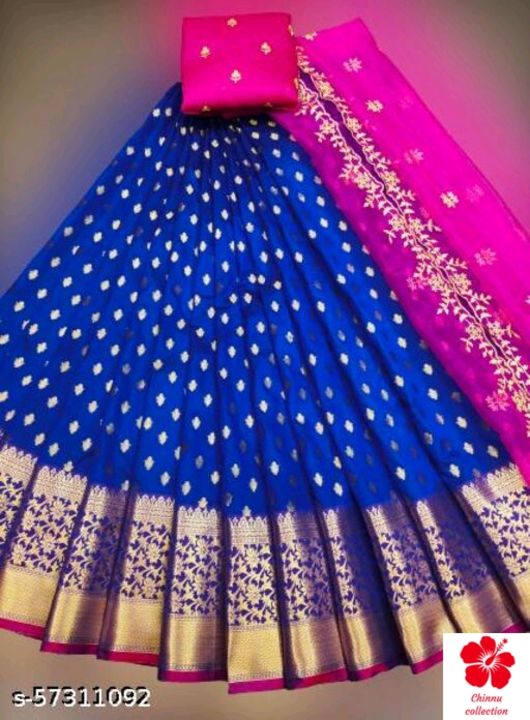 Post image New beautiful designs Kanjeevaram Silk zari lehenga