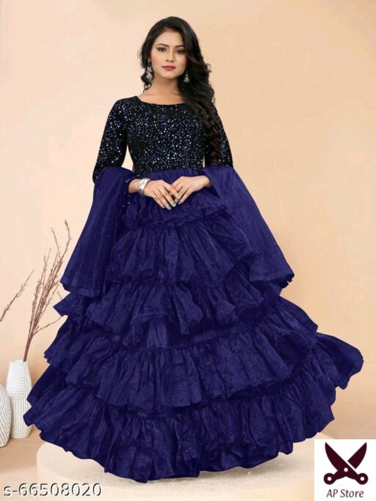 Post image Catalog Name:*Classy Partywear Women Gowns*
Fabric: Net
Sleeve Length: Three-Quarter Sleeves
Pattern: Solid
Multipack: 1
Sizes:
S, M (Bust Size: 38 in, Length Size: 55 in, Waist Size: 40 in, Hip Size: 36 in, Shoulder Size: 16 in) 
L, XL, XXL, XXXL
Easy Returns Available In Case Of Any Issue
*Proof of Safe Delivery! Click to know on Safety Standards of Delivery Partners-
