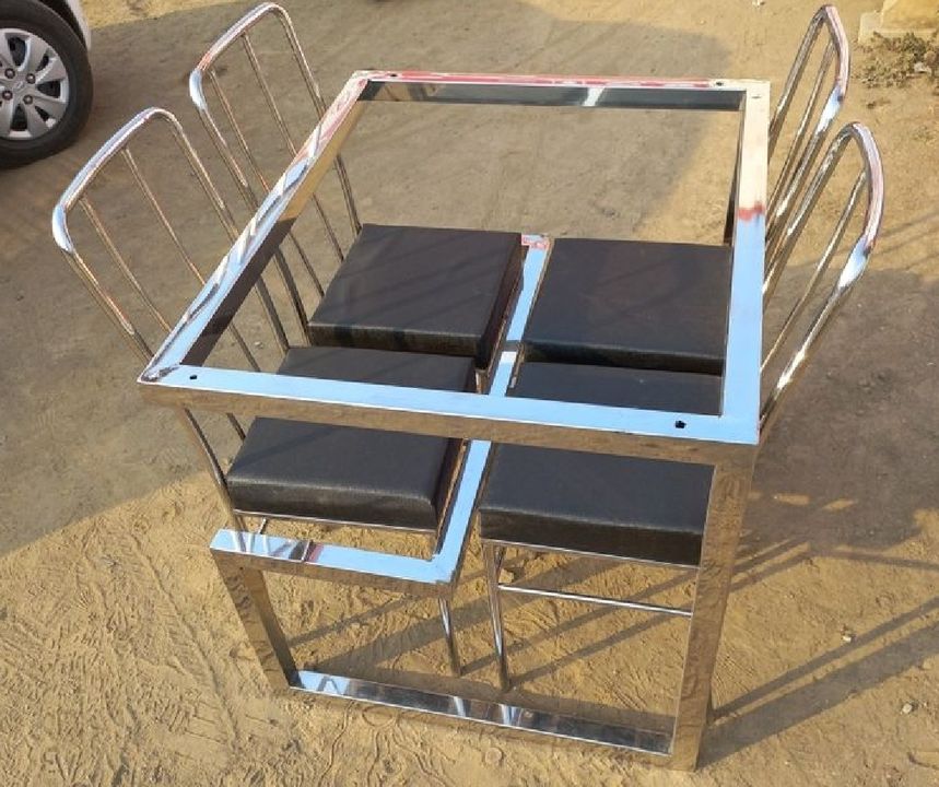 SS metal and cushion witch glas uploaded by Rajadhani steel furniture on 4/9/2022
