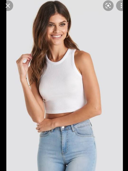 Sleeveless white crop top  uploaded by business on 4/10/2022