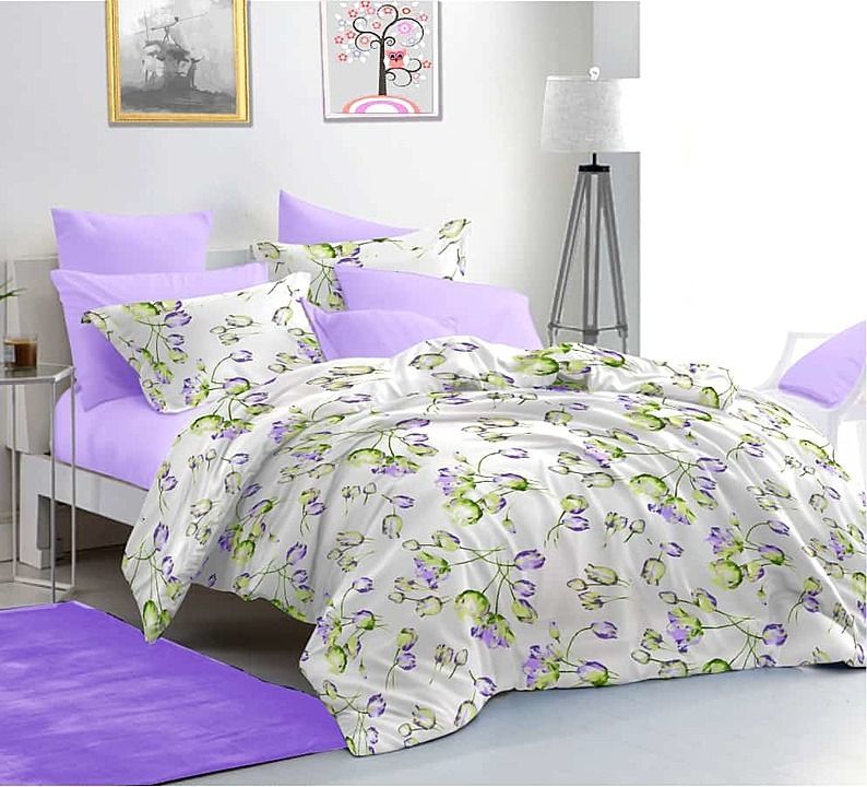 Post image Premium Cotton bedsheet with bright colours.