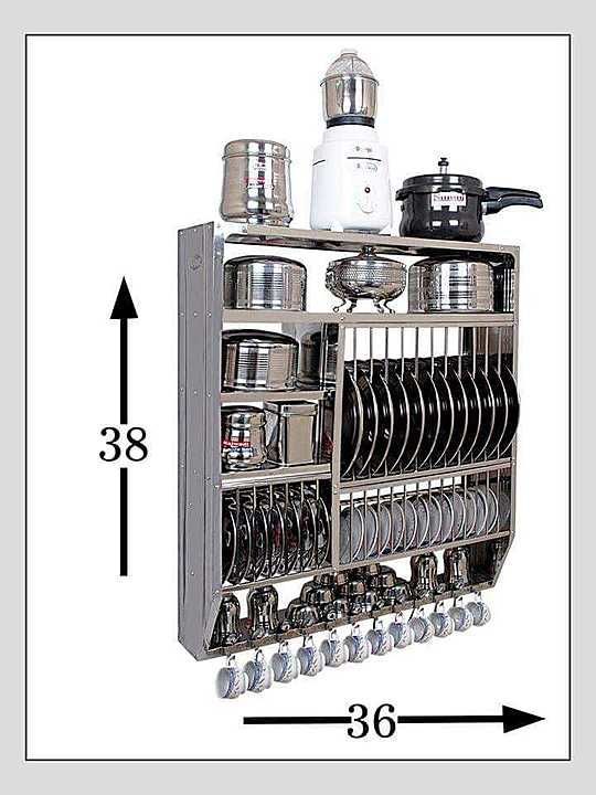 Nita stainless Steel kitchen rack size 38 x 36 weight 5.300 to 5.500 kg  uploaded by Khodiyar plastic on 10/18/2020