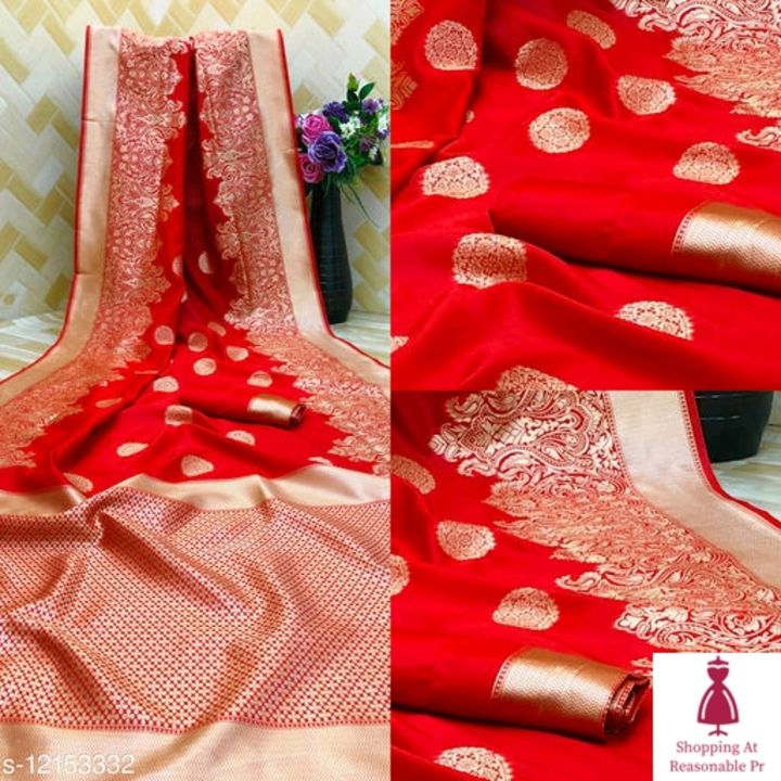 Post image Pure Bright Red Colour Gold Toned Beautiful Trendy Banarasi Silk Woven Designer SareeSaree Fabric: Banarasi SilkBlouse: Separate Blouse PieceBlouse Fabric: Banarasi SilkPattern: Zari WovenBlouse Pattern: Same as BorderMultipack: SingleSizes: Free Size (Saree Length Size: 5.5 m, Blouse Length Size: 0.8 m) 
Country of Origin: India