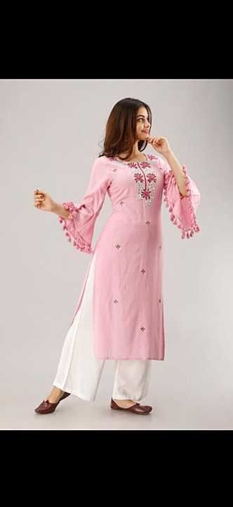 Pink lase embroidery kurti uploaded by business on 10/18/2020