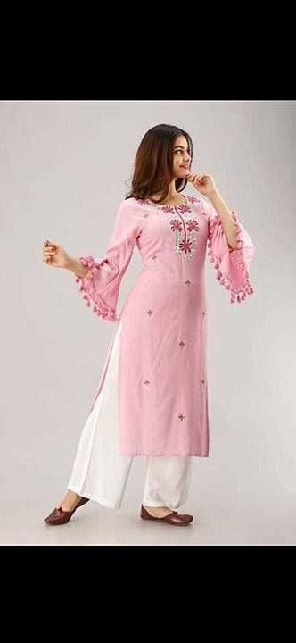 Pink lase embroidery kurti uploaded by business on 10/18/2020