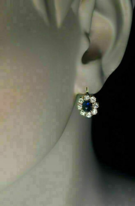 Blue Sapphire Drop Dangle Earrings  uploaded by Alied Galore on 4/10/2022